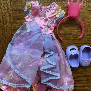 Wellie Wishers Princess dress, crown and shoes